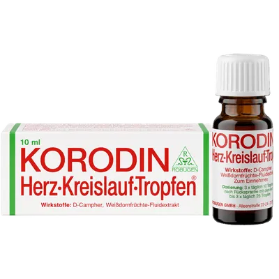 KORODIN® Herz-Kreislauf-Tropfen – Schachtel und 10-ml-Flasche