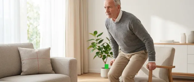 Person, der beim Aufstehen schwindelig wird